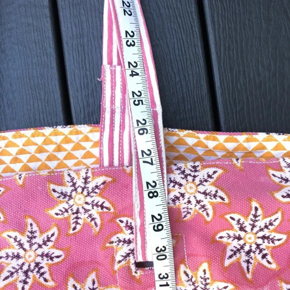 Roberta Roller Rabbit Giant Cotton Canvas Tote Bag Oversized Pink Xl 27x19 Fun - Picture 5 of 9